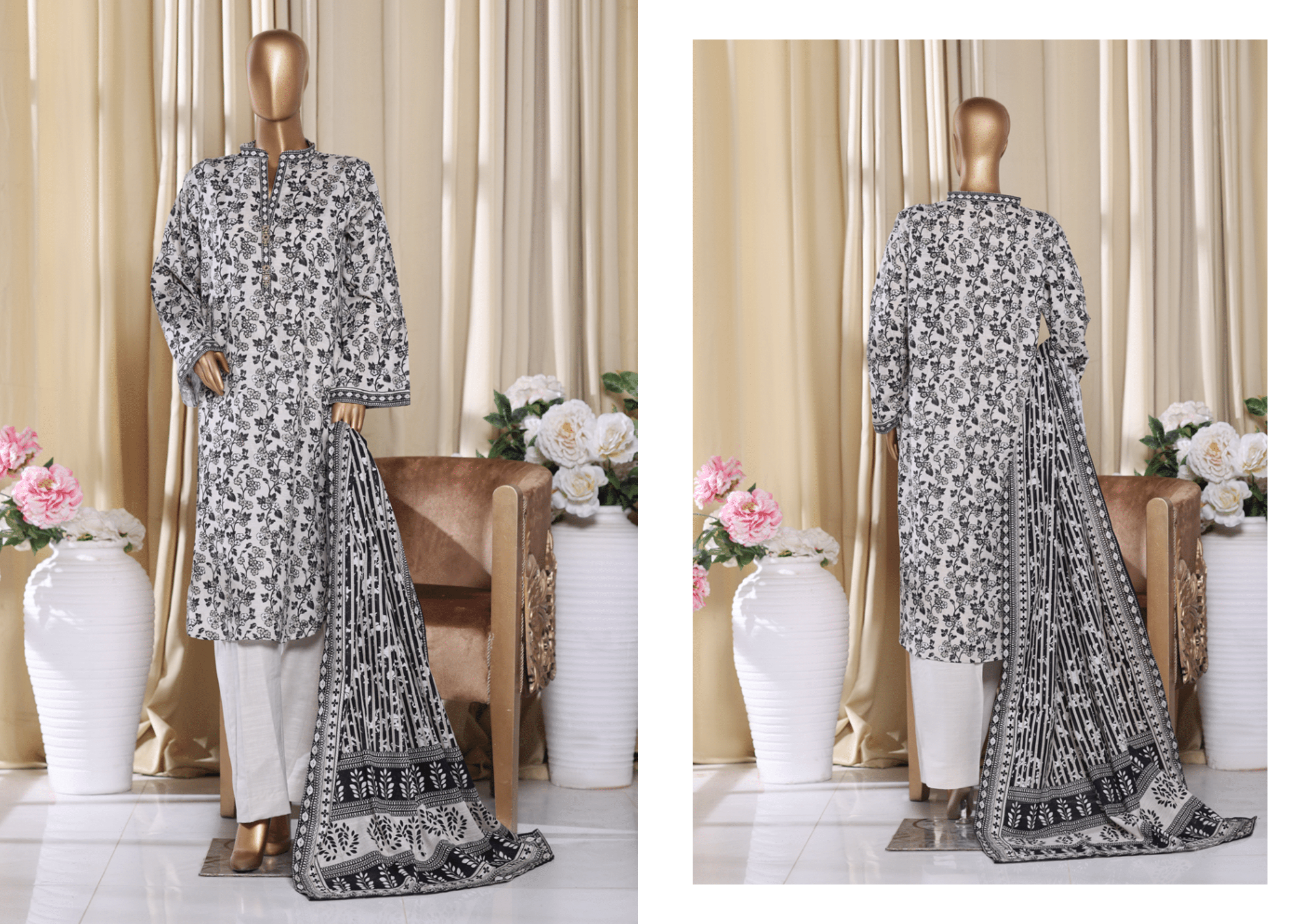 BInsaeed Exclusive Printed 3 Peace of - THE LASTEST OF THE TRENDS