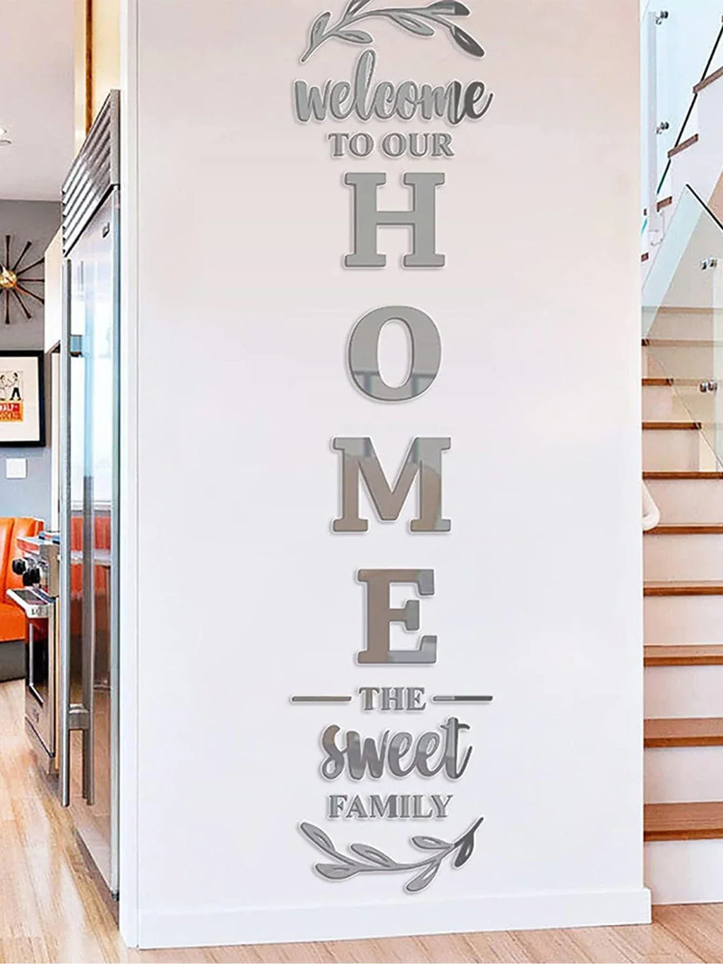 Home Family Logo 3D Mirror Wall Sticker