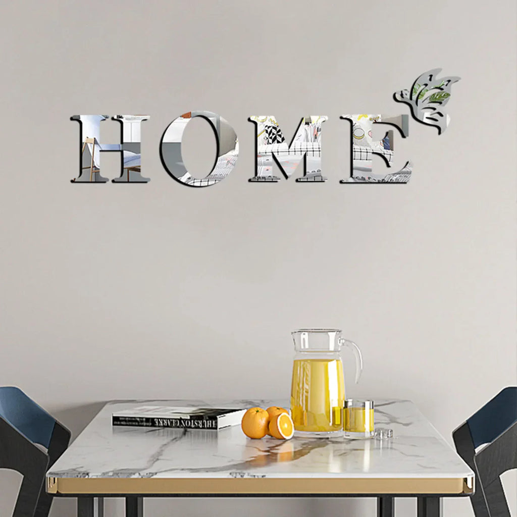 HOME Home Logo 3D Mirror Wall Sticker