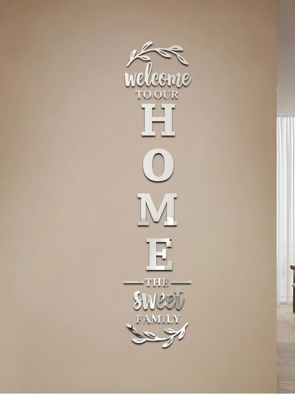 Home Family Logo 3D Mirror Wall Sticker