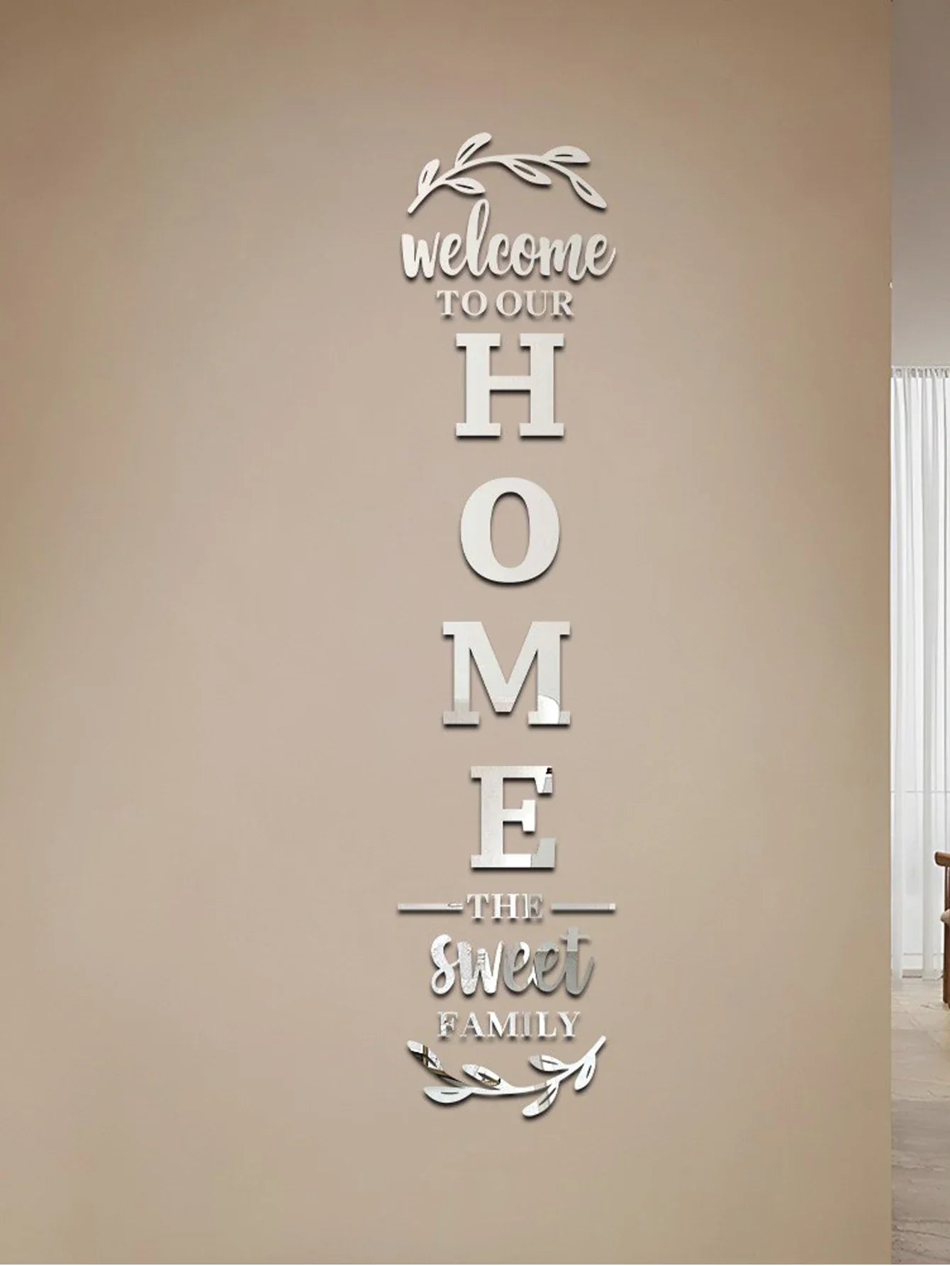 Home Family Logo 3D Mirror Wall Sticker