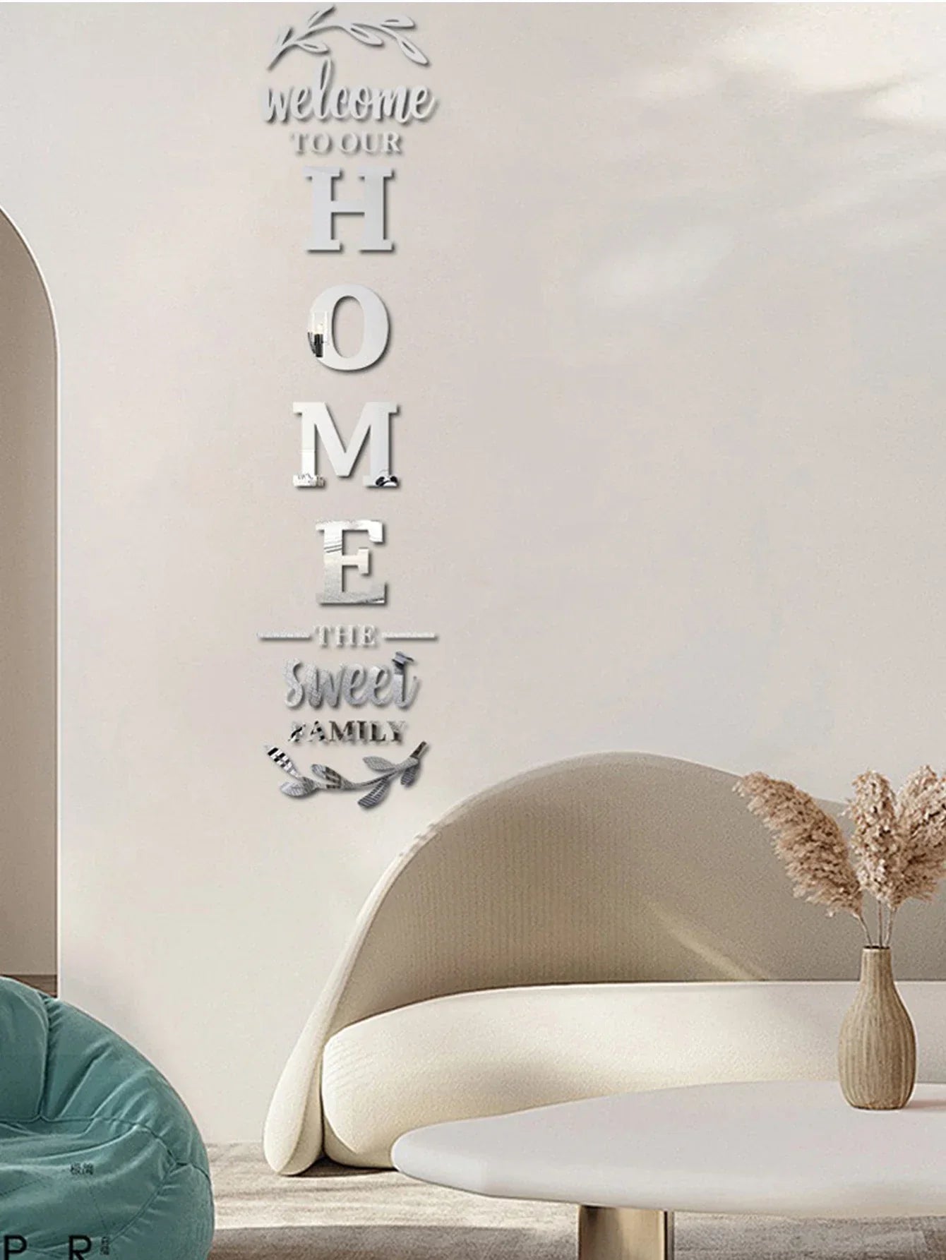 Home Family Logo 3D Mirror Wall Sticker