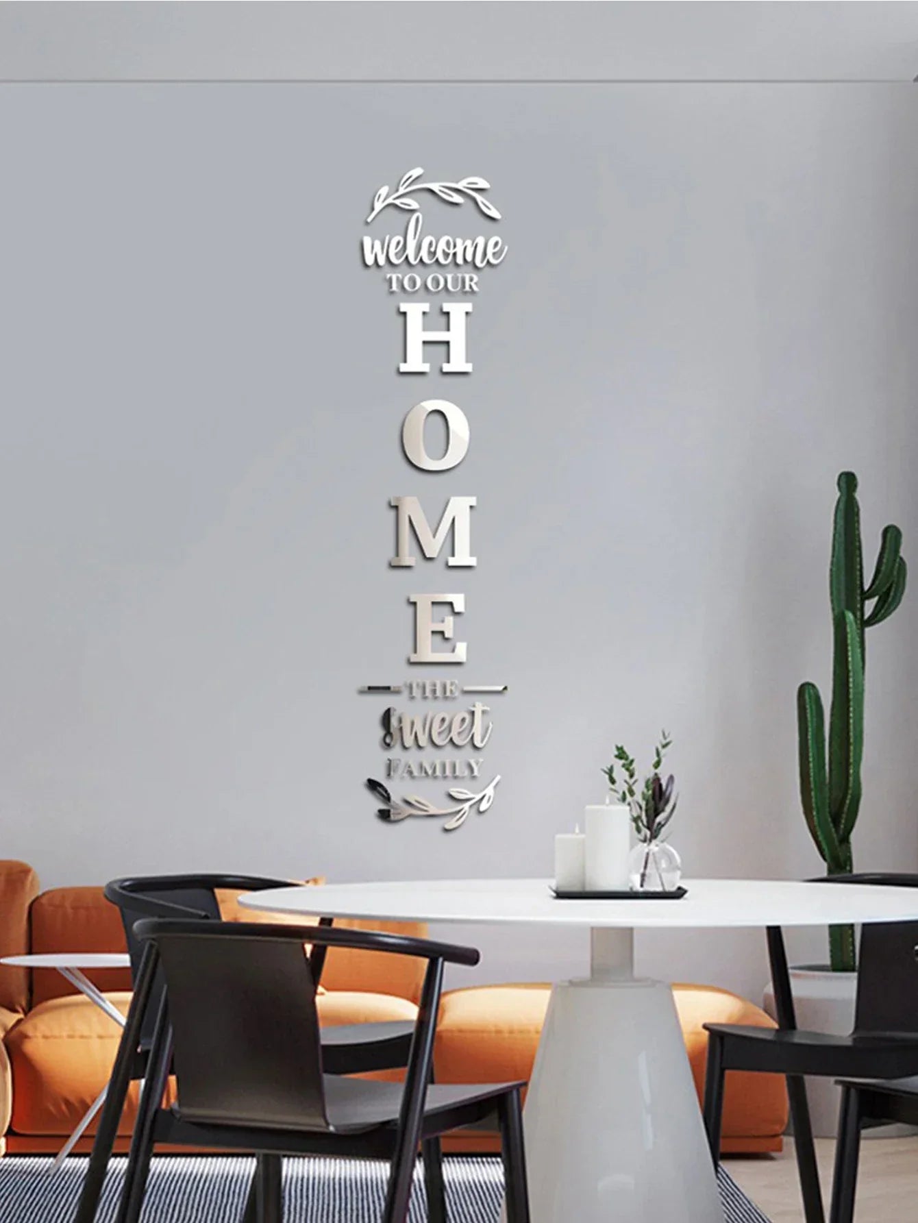 Home Family Logo 3D Mirror Wall Sticker