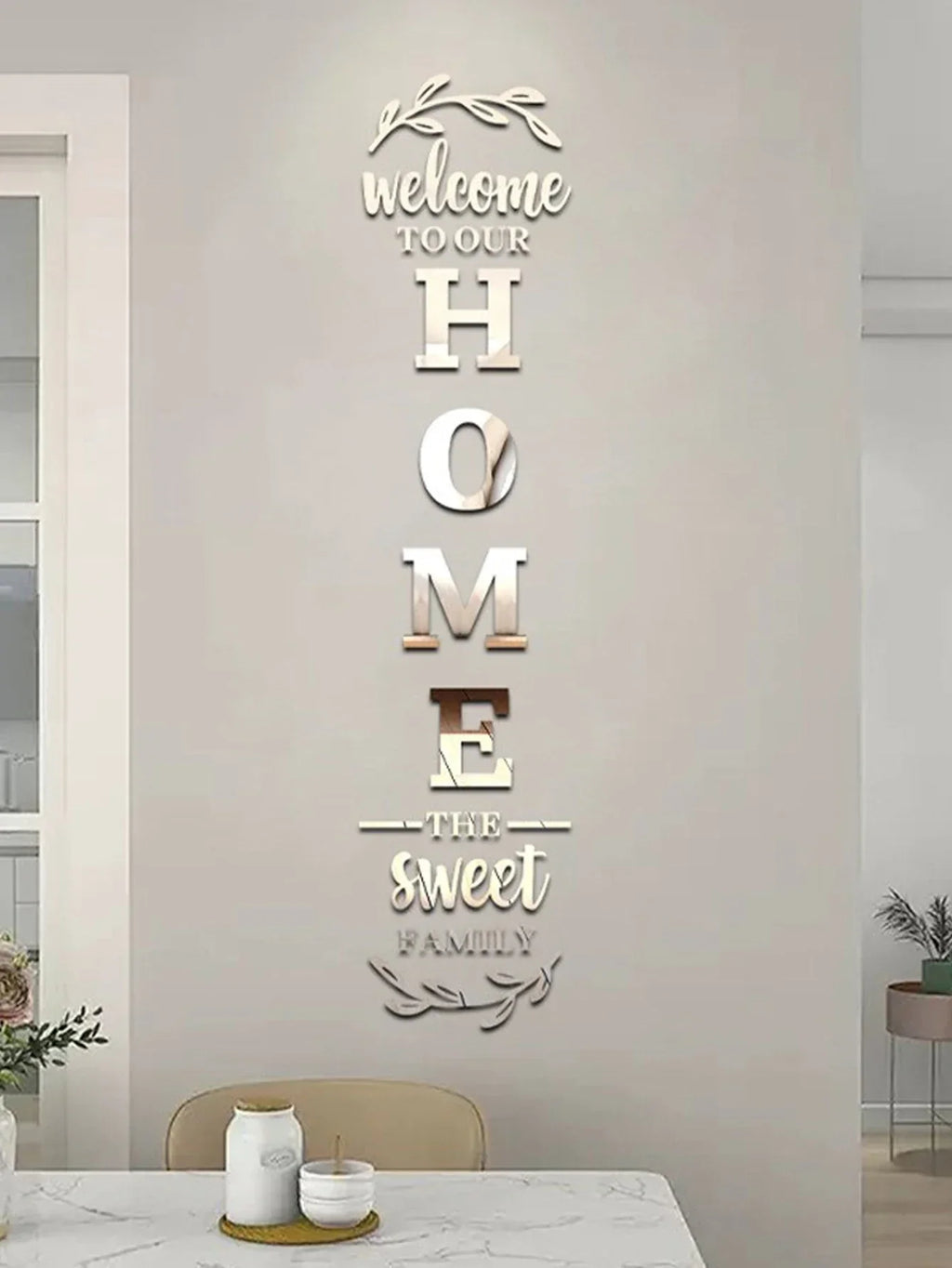 Home Family Logo 3D Mirror Wall Sticker