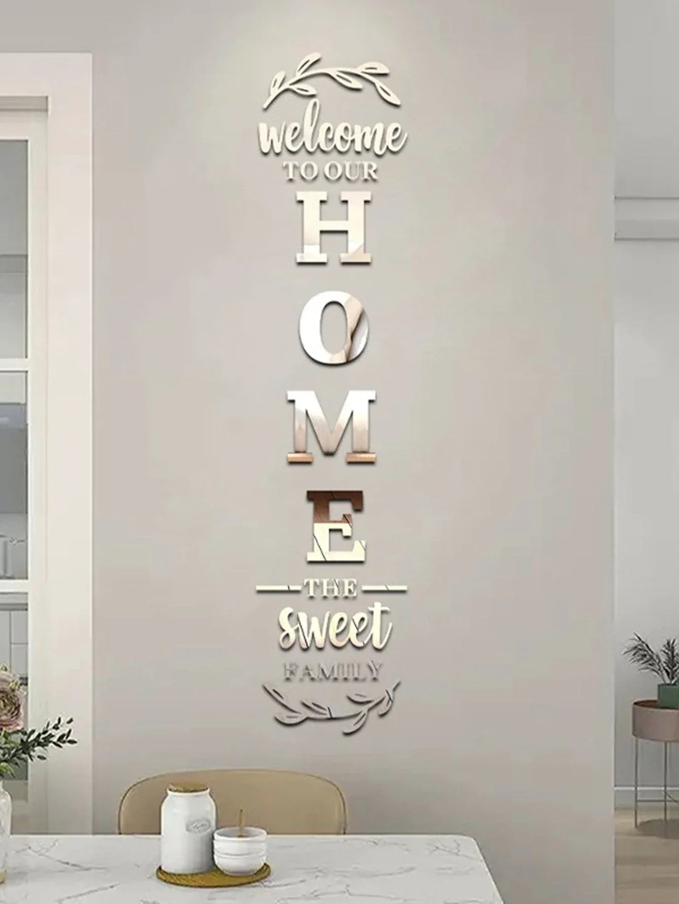 Home Family Logo 3D Mirror Wall Sticker