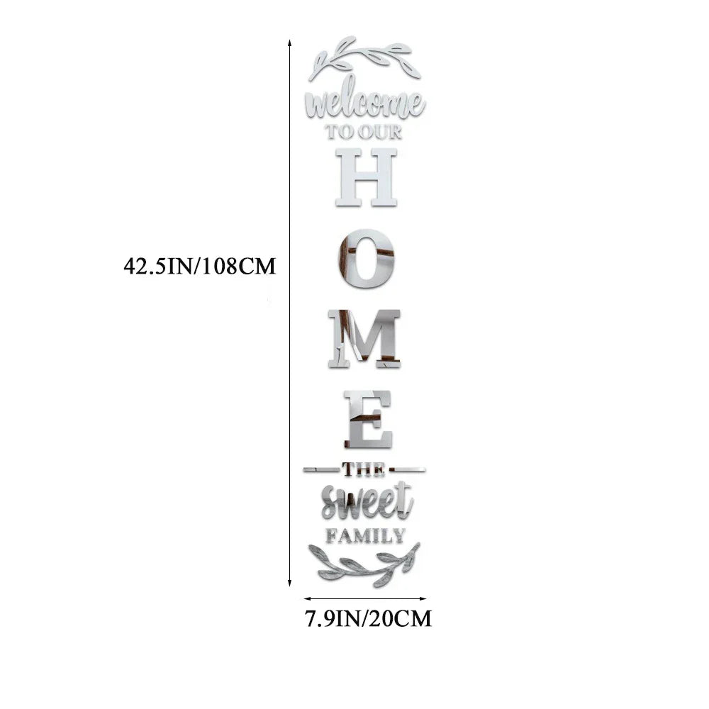 Home Family Logo 3D Mirror Wall Sticker