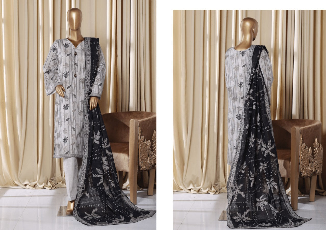 Binsaeed Exclusive Printed 3 Peace of - TRENDY CLASSY ATTIRE