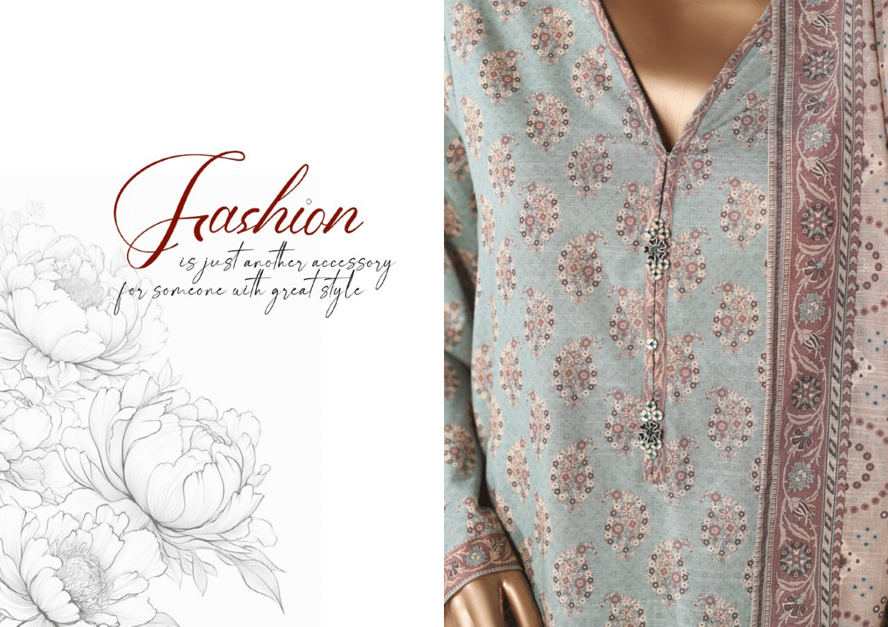 Binsaeed Exclusive Printed 3 Peace of - FASHION