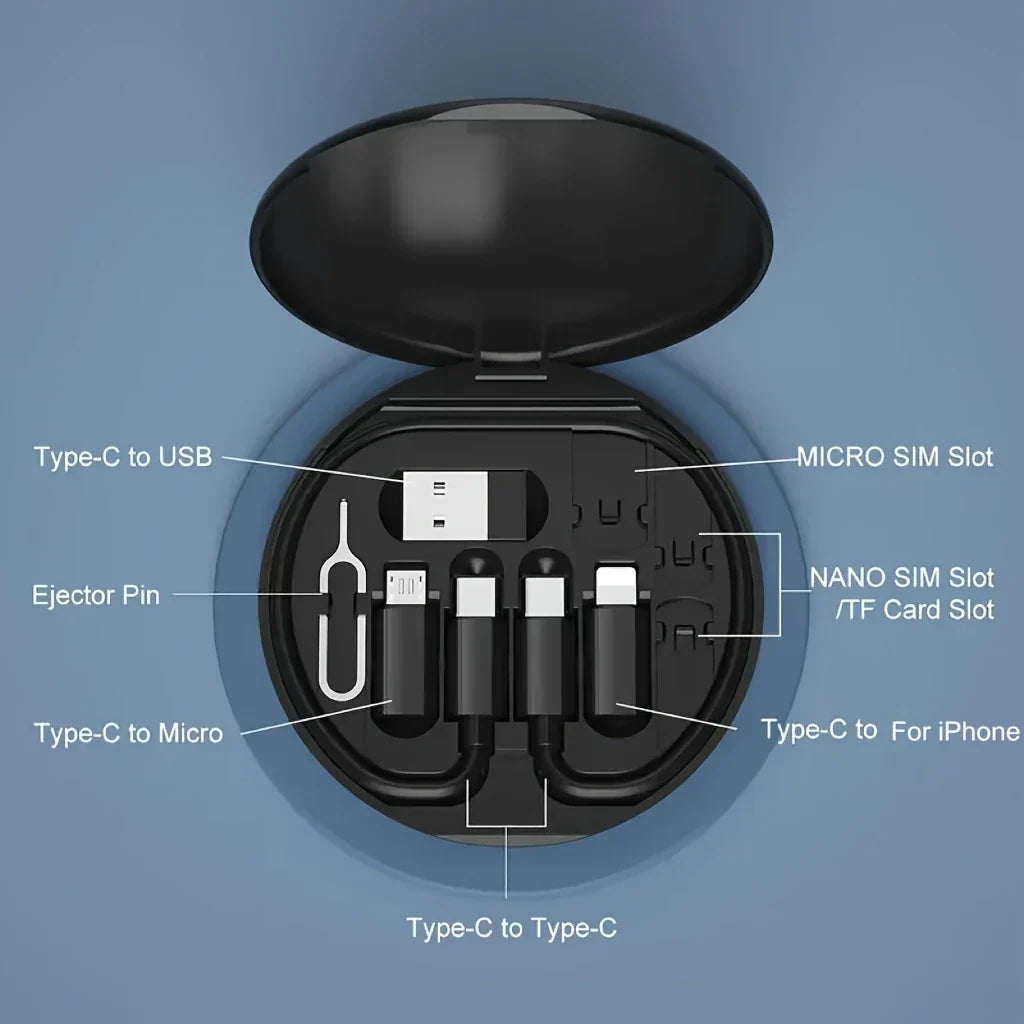 9-in-1 Cable Charger Box for Multi-function