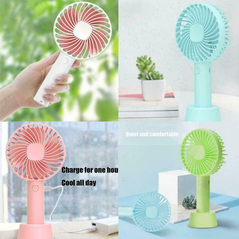 Portable Double-Head Handheld & Desktop Fan
