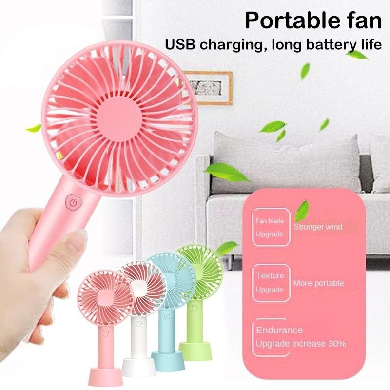 Portable Double-Head Handheld & Desktop Fan